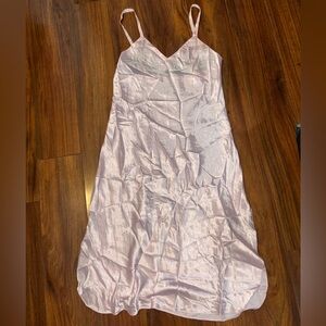 Vintage Satin Slip Chemise in Light Pink